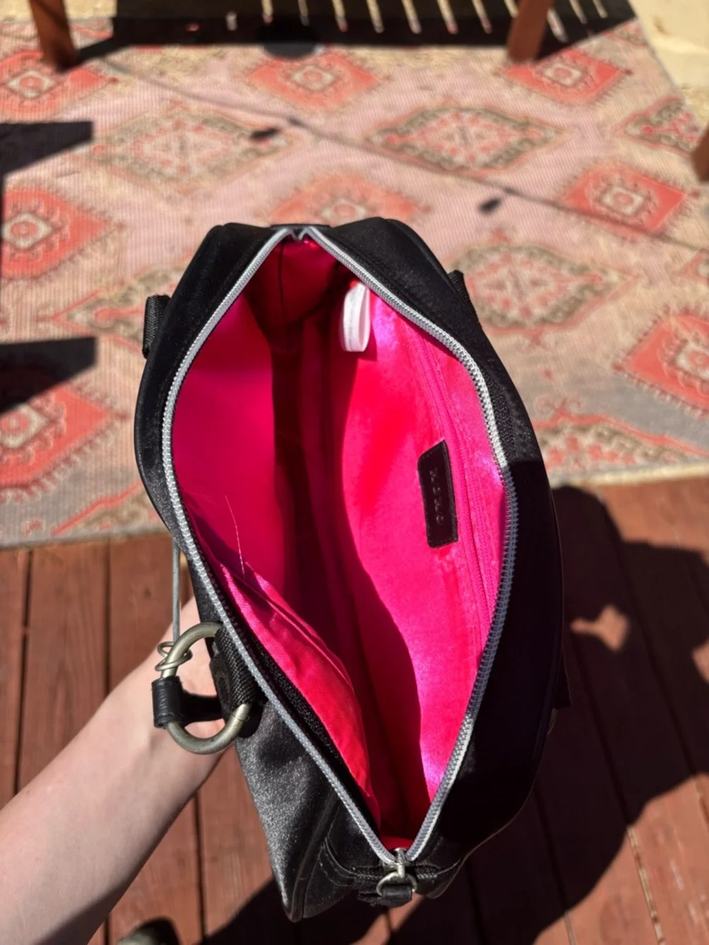 XOXO Black Baby Bag with Silver Accents